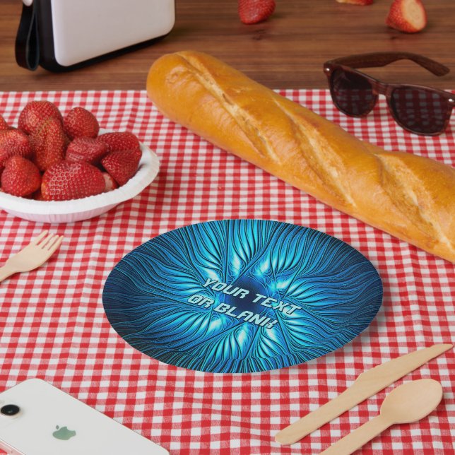 Carved Blue Star Paper Plate (Picnic)