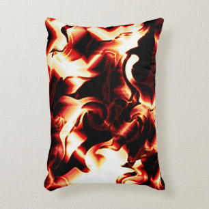 Carved bonfire on dark background decorative cushion