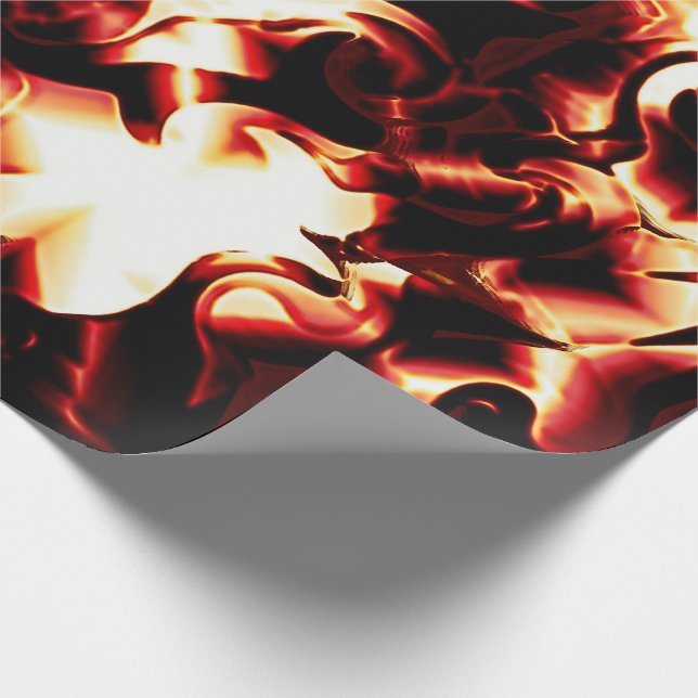 Carved bonfire on dark background wrapping paper (Corner)