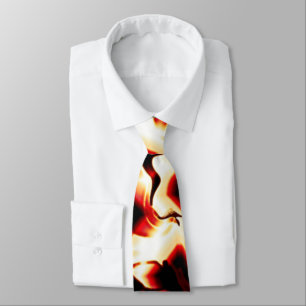 Carved bonfire on darkest red background tie