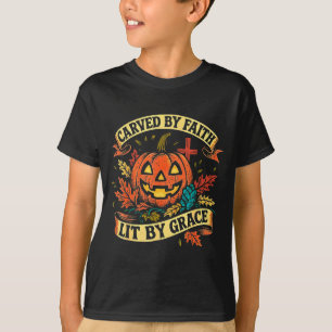 Carved By Faith Lit By Grace Religious Christian H T-Shirt