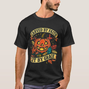 Carved By Faith Lit By Grace Religious Christian H T-Shirt