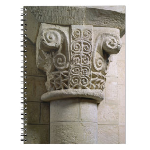 Carved column decorated with croziers and spirals notebook