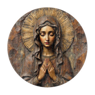 Carved Devotion Wooden Mary Cutting Board