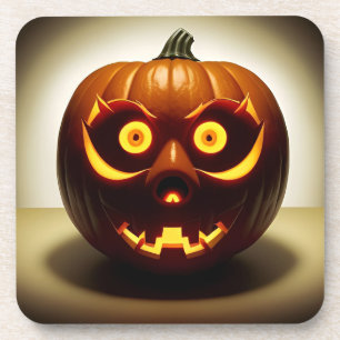 Carved Halloween Pumpkin Coaster