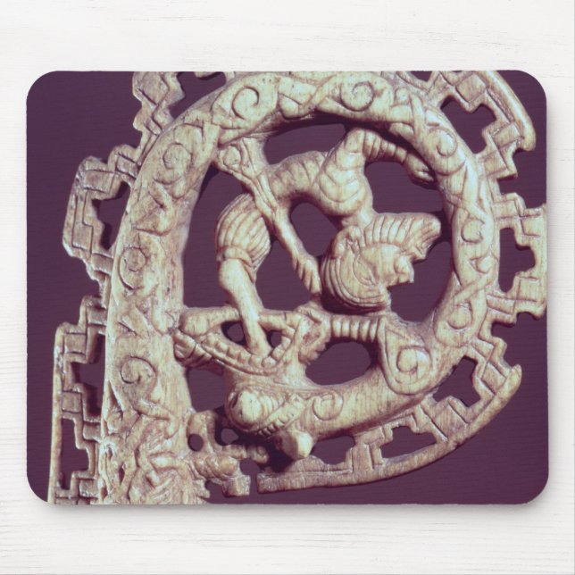 Carved handle of a bishop's crook, bone mouse mat (Front)