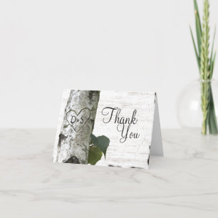 Carved Heart Birch Tree Thank You