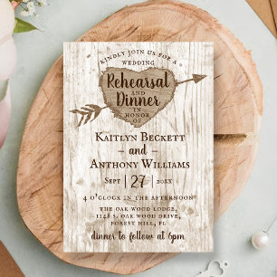 Carved Heart Tree Wedding Rehearsal Dinner Invitation