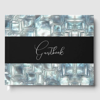 Carved Ice Texture Wedding Guest Book