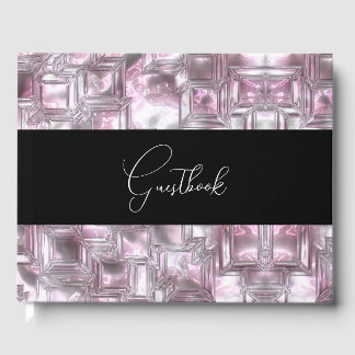 Carved Ice Texture Wedding Guest Book