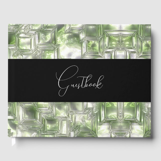 Carved Ice Texture Wedding Guest Book (Front)