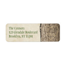 Carved Initials & Date Address Label