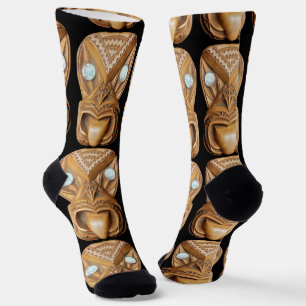 Carved Maori Tiki Face Thunder_Cove Socks