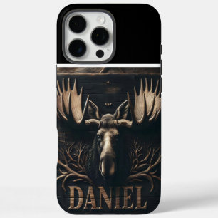 Carved Moose Head Sign iPhone 16 Pro Max Case