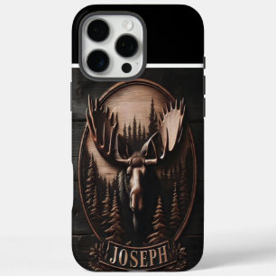 Carved Moose Portrait iPhone 16 Pro Max Case