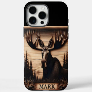Carved Moose Portrait iPhone 16 Pro Max Case