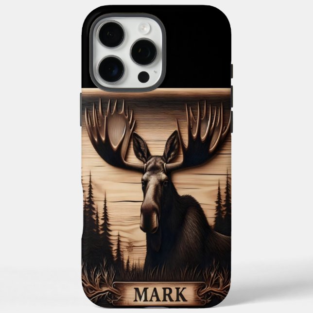 Carved Moose Portrait Case-Mate iPhone Case (Back)