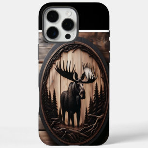 Carved Moose Wood Art iPhone 16 Pro Max Case