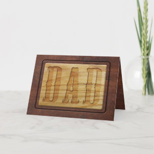 Carved Out Wood DAD Faux Wooden Father's Day Card