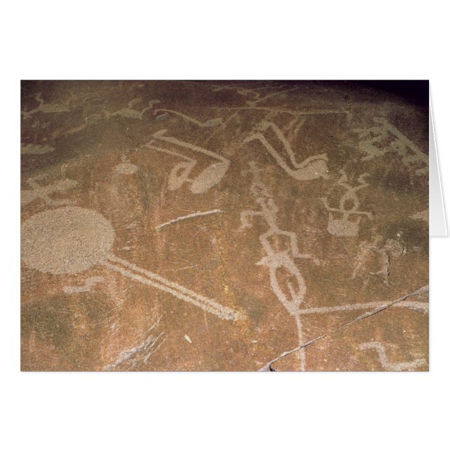 Carved petroglyph depicting figures (Front Horizontal)