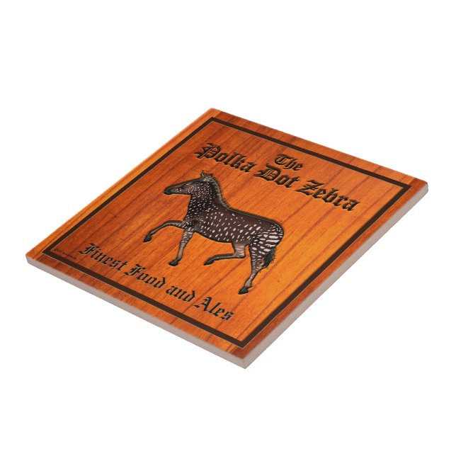Carved Polka Dot Zebra English Pub Tile (Side)