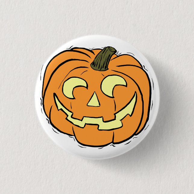 Carved Pumpkin Face 3 Cm Round Badge (Front)