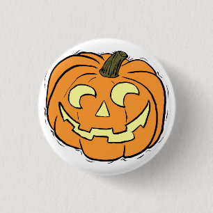 Carved Pumpkin Face 3 Cm Round Badge