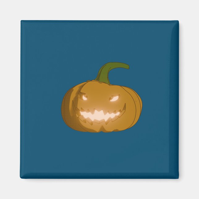 Carved Pumpkin Fridge Magnet (Front)