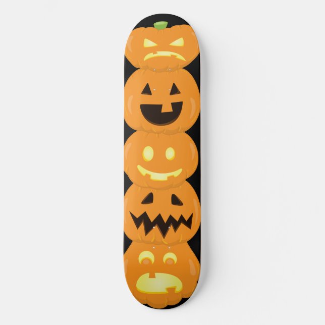 Carved Pumpkin Jack O'Lantern Halloween  Skateboard (Front)