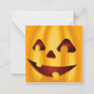 Carved pumpkin smiling Halloween design Card