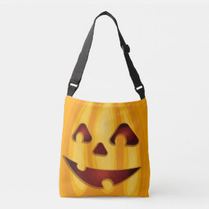 Carved pumpkin smiling Halloween design Crossbody Bag