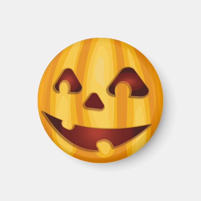 Carved pumpkin smiling Halloween design Magnet (Front)