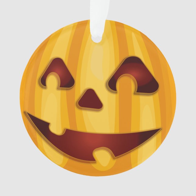 Carved pumpkin smiling Halloween design Ornament (Front)
