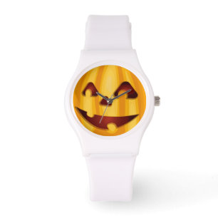 Carved pumpkin smiling Halloween design Watch