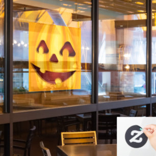 Carved pumpkin smiling Halloween design Window Cling
