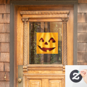 Carved pumpkin smiling Halloween design Window Cling