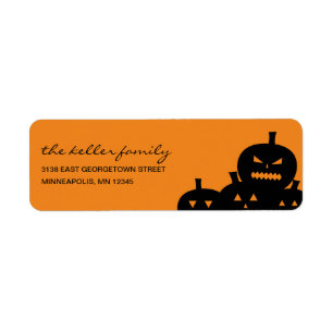 Carved Pumpkins Halloween Address Label