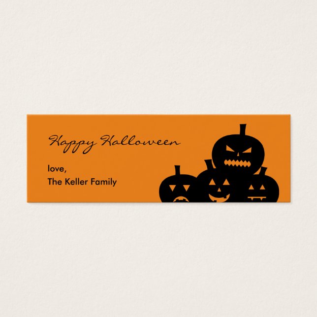 Carved Pumpkins Halloween Gift Tag (Front)