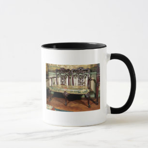 Carved sofa, with tapestry seat, similar to mug