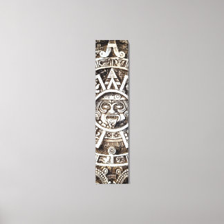 Carved Stone Mayan Aztec MesoAmerican Sun Calendar Canvas Print