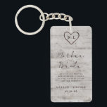Carved Sweetheart To the Mother of the Bride Quote Key Ring<br><div class="desc">Carved Sweethearts Rustic Birch Wood with Aged Grey & Off White Birch Tree Bark Design, and a distressed patina weathered look. This reclaimed lumber design features the couple's initials carved into the heart shape within the tree. Also, distressed typography country chic fonts, along with an elegant vintage handwriting script font....</div>