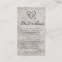 Carved Sweethearts Rustic Birch Wedding Details