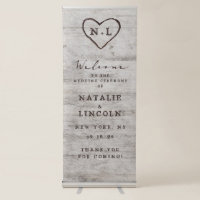 Carved Sweethearts Rustic Birch Wedding Welcome