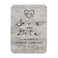 Carved Sweethearts Rustic Birch Wood Save the Date