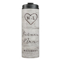 Carved Sweethearts Rustic Monogram Future Mrs.