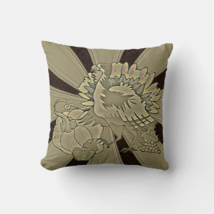 Carved Thanksgiving Turkey - Cushion