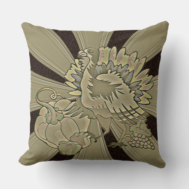 Carved Thanksgiving Turkey - Cushion (Front)