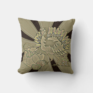 Carved Thanksgiving Turkey - Cushion