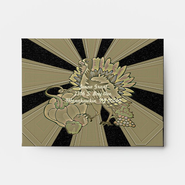 Carved Thanksgiving Turkey - Envelopes (Front)