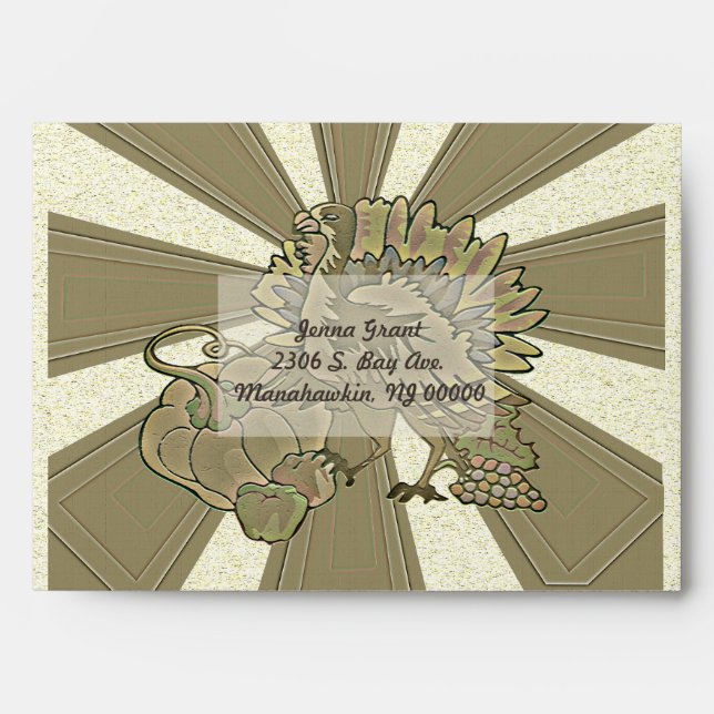 Carved Thanksgiving Turkey - Envelopes (Front)